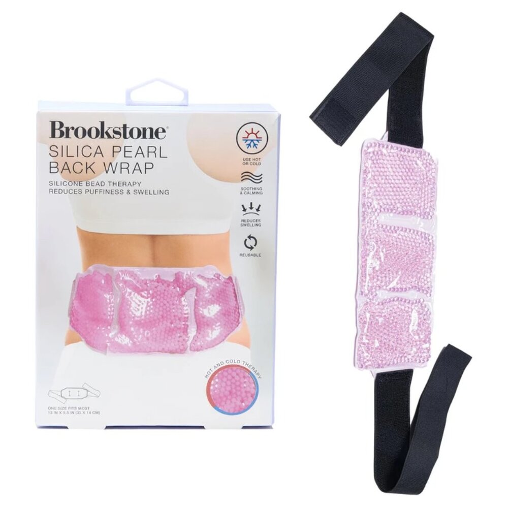 NWT Brookstone Silica Pearl Fabric Back Wrap, Hot Pack and Cold Pack Silicone
